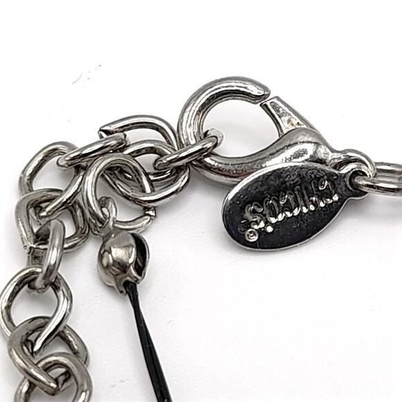 Chico's Black Wire Two Strand Bead Rhinestone Necklace, AB Beads, 19 Inches - Picture 7 of 10